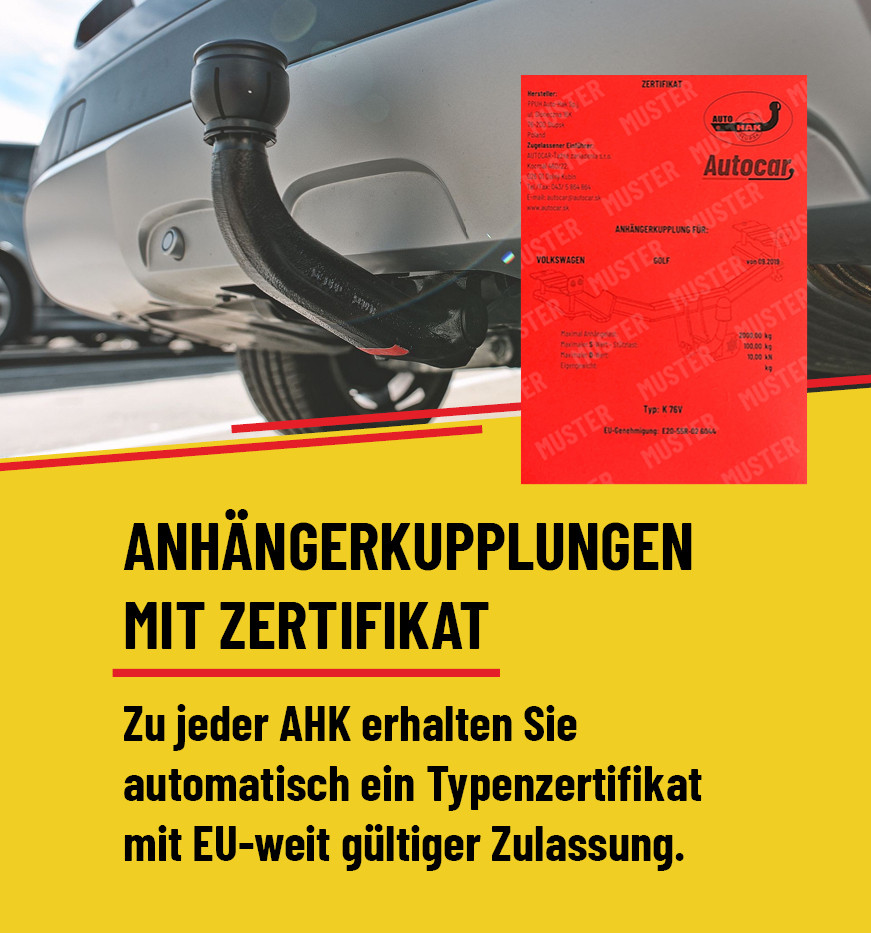 ANHÄNGERKUPPLUNGEN MIT ZERTIFIKAT